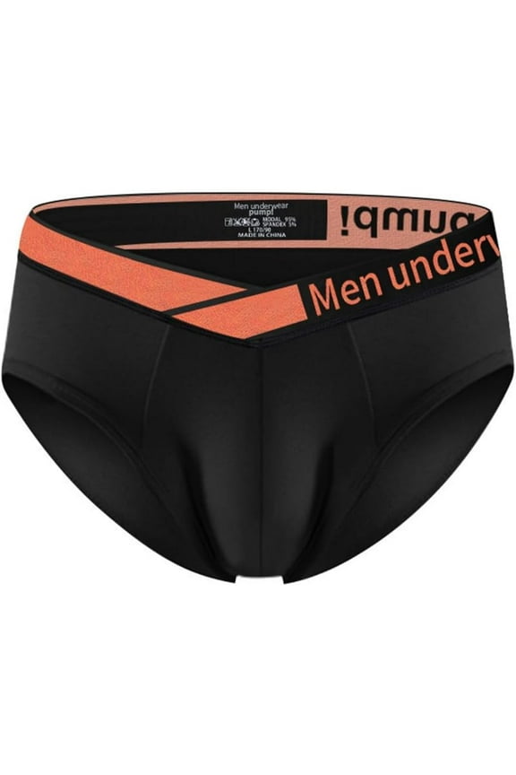 Men's sports low-waist briefs hip-lifting Modal comfortable underwear-orange/black/white