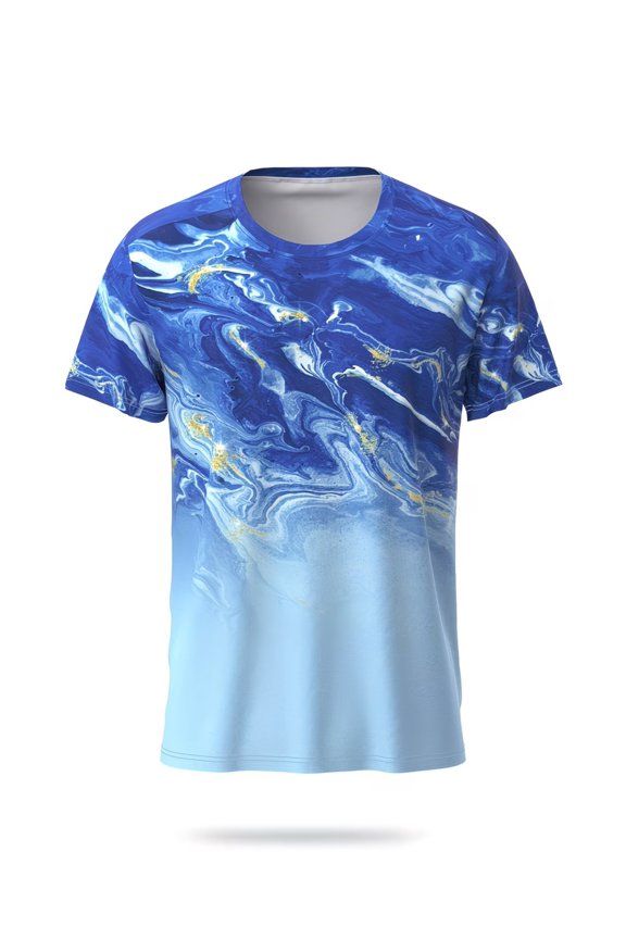 Men's sporty fashion round-neck short-sleeve 3D printed shirt, stylish men's clothing, quick-dry breathable outdoor hiking, running, and fitness sportswear