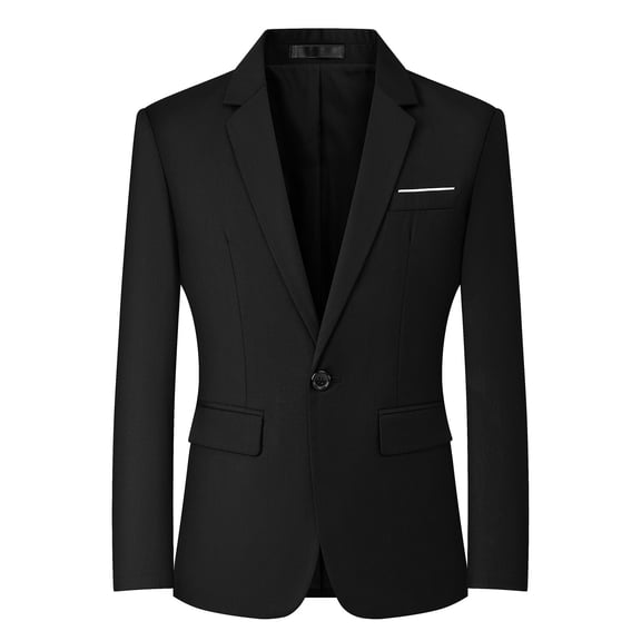 Men's suits, black outerwear, long-sleeved cardigan, buttons, pockets, classic style, suitable for various occasions such as weddings and banquets