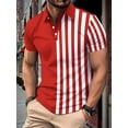 thumbnail image 1 of Men's summer button-down Polo shirt lapel Polo shirt gradient pattern printed street short sleeve printed clothing, 1 of 5