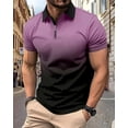 thumbnail image 1 of Men's summer button-down Polo shirt lapel Polo shirt gradient pattern printed street short sleeve printed clothing, 1 of 6