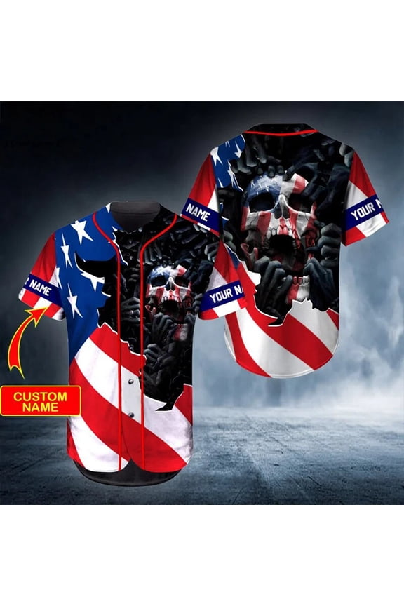 Men's summer customize your name baseball jersey ghost hunter 3d printed baseball shirt ca