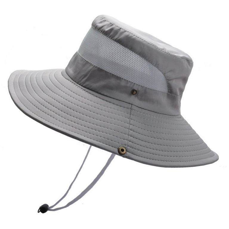 Men's sun hat, women's fishing hat, Sun Protection bucket hat Wide brim  hat, beach Buni hatlight gray