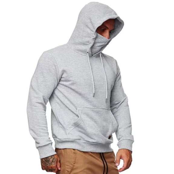 Men's sweater hooded long-sleeved T-shirt Men's sweater mask