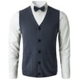 thumbnail image 1 of Men's sweater vest V-neck sleeveless knitted cardigan, 1 of 4