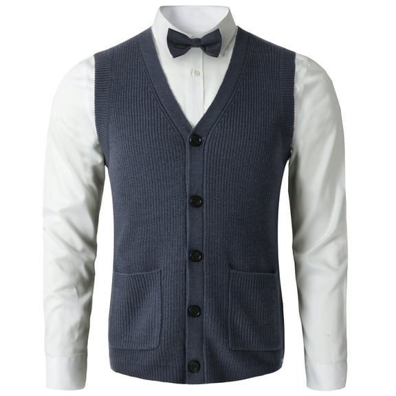 Men's sweater vest V-neck sleeveless knitted cardigan