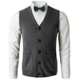 thumbnail image 1 of Men's sweater vest V-neck sleeveless knitted cardigan, 1 of 4