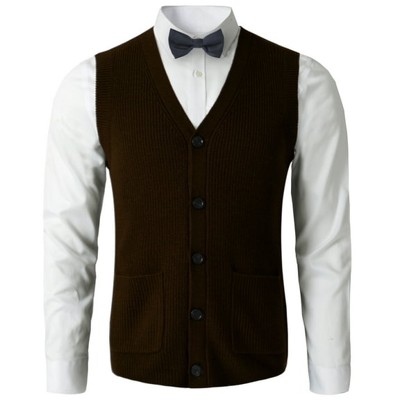 Men's sweater vest V-neck sleeveless knitted cardigan