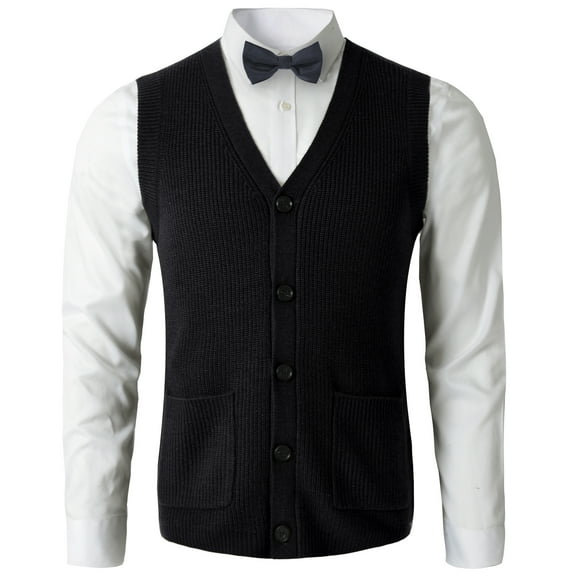 Men's sweater vest V-neck sleeveless knitted cardigan