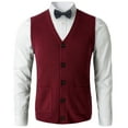 thumbnail image 1 of Men's sweater vest V-neck sleeveless knitted cardigan, 1 of 4