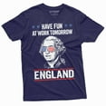 thumbnail image 1 of Men's tee 4th of July have fun at work tomorrow England George Washington T-shirt Washington tee (X-Large Navy Blue), 1 of 7