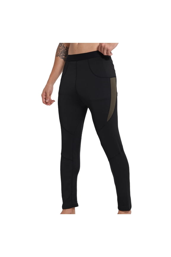 Men's thermal Underwear Long Johns Bottom with Soft Warm Lining, Heavyweight Cold Weather Base Layer Pants Size 4XL Black