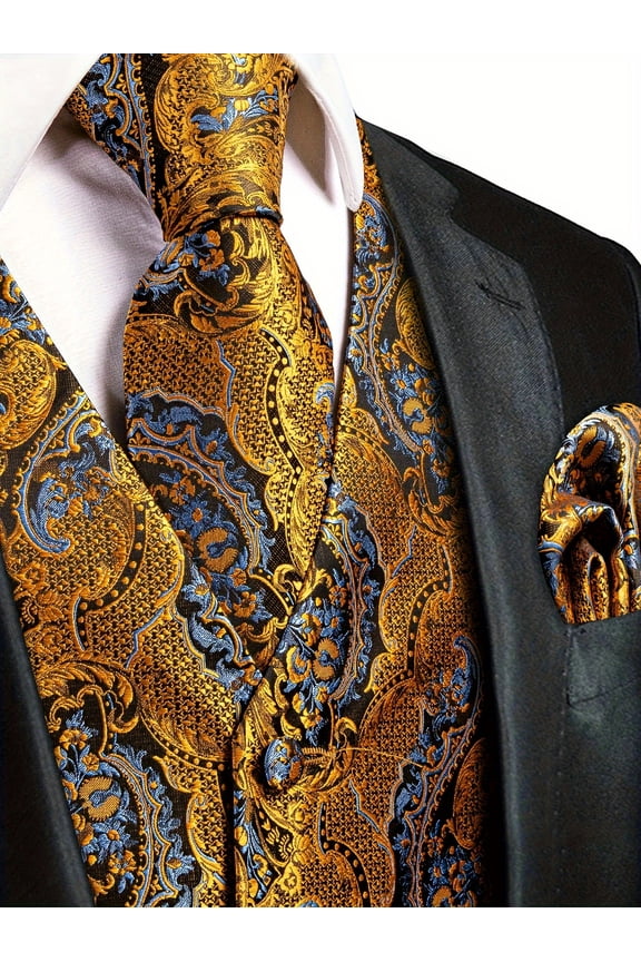 Men's tie, floral pattern, 3.15-inch premium elegant satin tie, superior quality, a gentleman's choice; the ideal gift for Father's Day and New Year's Day.