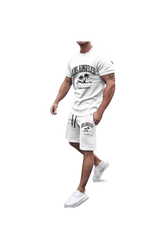 Men Summer Outfits Boys Suit Jacket Postman Suit 007 36s All Body Suite for Men Suites for Men Dress Young Man Men's Casual Loose Fit T Shirt Summer Sports Set With City Letter And White S