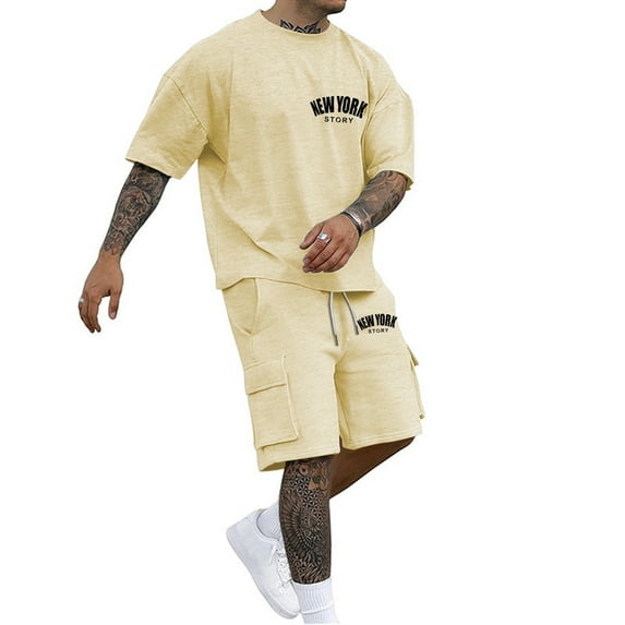 Men Summer Outfits Drum Suit Shawl Tuxedo 6 Button Suits for Men Men Suits Big And Tall Tuxedo Shawl Lapel Rentals for Slim Fit Satin Jacket Mens Dress Lost Bathing Suit Men's Casual Letter Yellow S