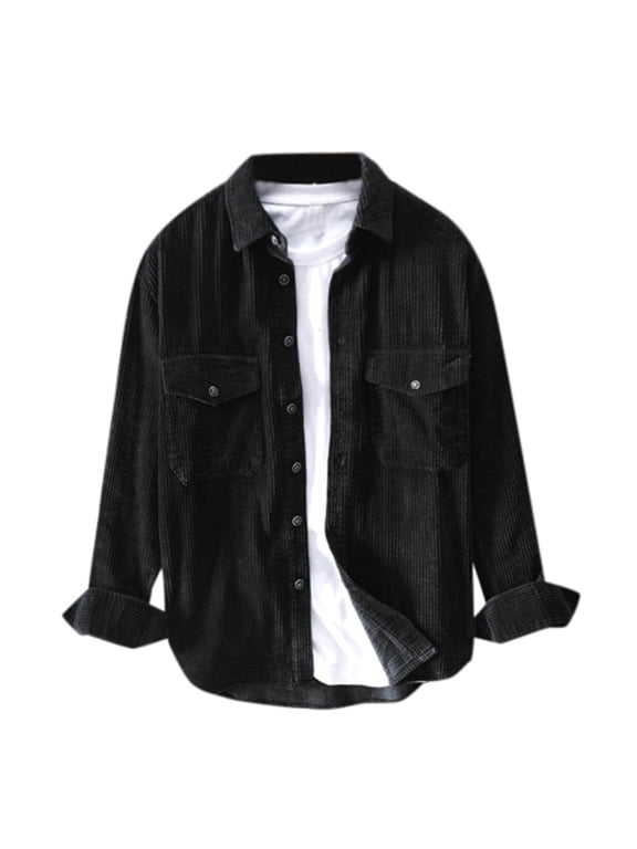 Men's underwear Embroide Western Shirt Dry Blend Mens 60s Retro Clothes Large Shirt Metallic Men T Shirts Pack Solid Dress Beach Light Shirts for Men Mens Bulk Long Collar Turndown Top Black XL