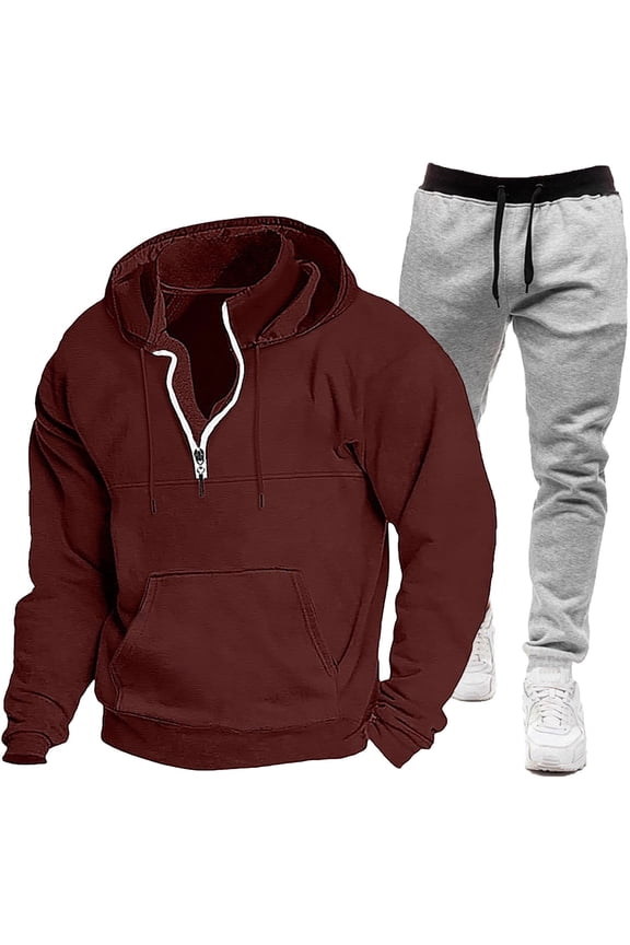 Men Summer Outfits The Jacket Italian Suits Prom Suits for Men Medium Suit Tuxedo Penguin Easter for Men Suit Dress Mans Suite Size 6 Piece 2024 Men's Autumn And Winter Loose Sports Casual Wine 2XL