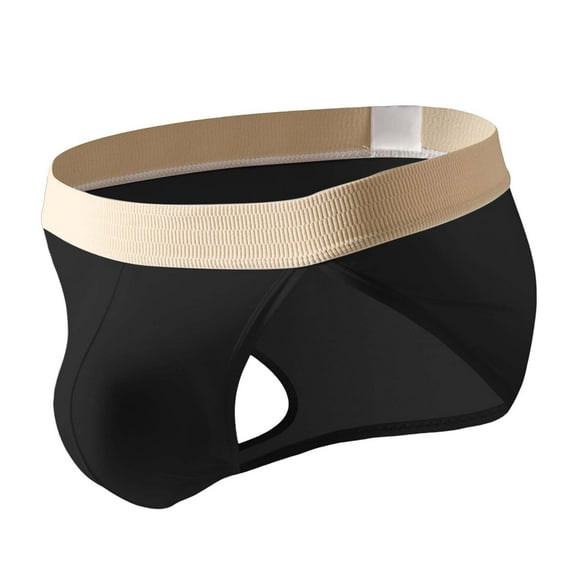 Men Summer Outfits Lace Thong Jock Underwear Large Pouch Thong Easter Man Bikini Pant Leather Trouser Men Jockstrap Skeleton Hands Bra Men's Ice Silk Breathable Thin Semi Black 2XL