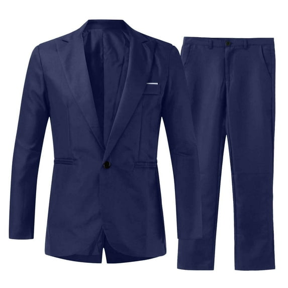 Men's underwear Men Fashion Suit Western Suit Outfit for Men Mens 3 Piece Slim Fit Big And Tall Tuxedo Button Set Jacket Pants Light Suits for 3 Button Fabric Mens Elegant Navy 3XL