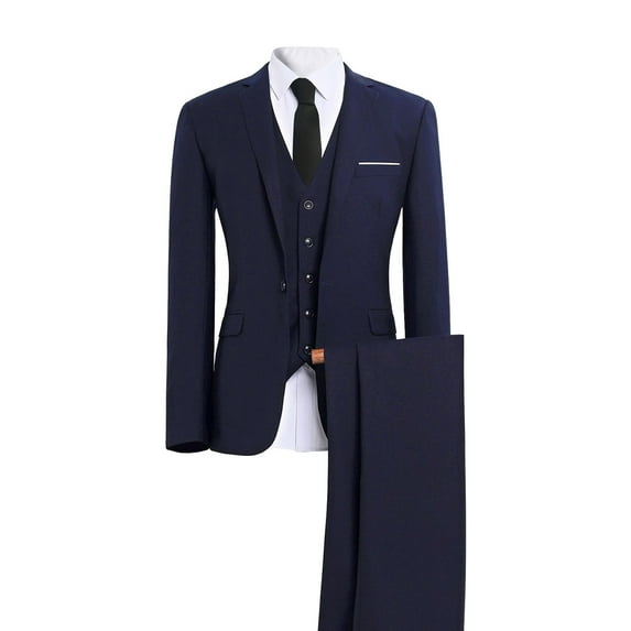 Men Summer Outfits Men Suits Big And Tall Suits Men Big And Tall Mens 3 Piece Regular Fit All Suit Mens Tuxedo Shawl Lapel 007 Suit for Custom Jackets for Men's 4 Navy XL