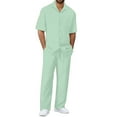 thumbnail image 1 of Men Summer Outfits Mens Two Piece Suit Mens Suit Mannequin Young Man Men Short 3 Piece Women Suits Big And Tall Men Suits Easter for Tuxedo 3 Luge Men's Stylish Casual Set Light Green XL, 1 of 5
