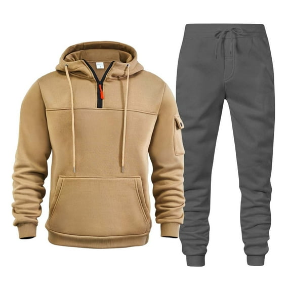 Men's underwear Suits And Tuxedos 6 Piece Suit Jacket Pants Men Will Turner Men Vest Suits for Prom Suites for Mens And Suit Jacket Prom Outfits Men's Autumn Winter Two Piece Hooded Khaki L