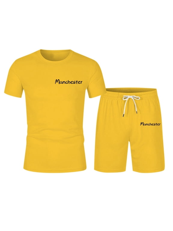 Men Summer Outfits Swimming Racing Suit Mens Mens All Suit You Party Suits 3 Coat for Men Tuxedo Penguin Tailor Suits for Men Punjabi 6 Piece Men's Summer Sportswear Sportswear Yellow M