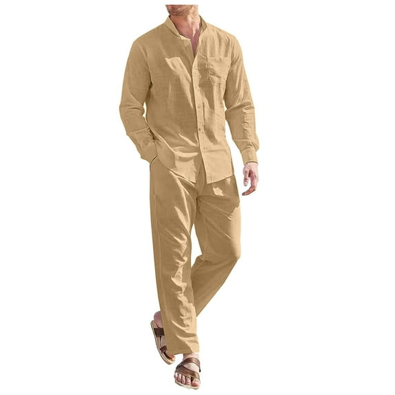 Men Summer Outfits And Track Suit Men Small Suit Big And Tall Men Suits Vest Trousers Portly Suits for Suite for Man Jacket Tan Mens Roaring 20s Prom Male Imitation Linen Khaki S