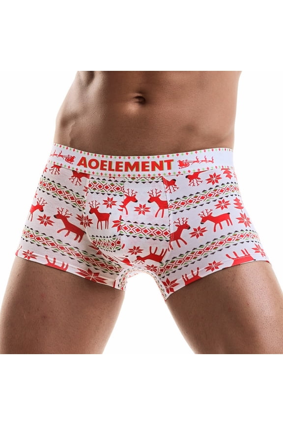 Men's underwear, personalized printing, breathable boxer shorts