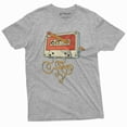 thumbnail image 1 of Men's vintage cassette tape with pencil T-shirt 80s 90s born nostalgic birthday gift Christmas tee (Large Grey), 1 of 7