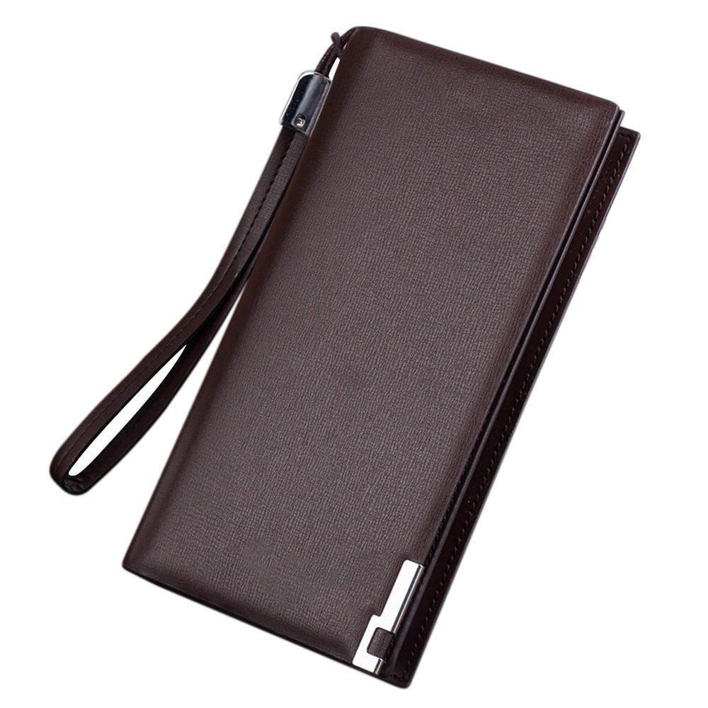  Men Long Bifold Business Leather Wallet Money Card