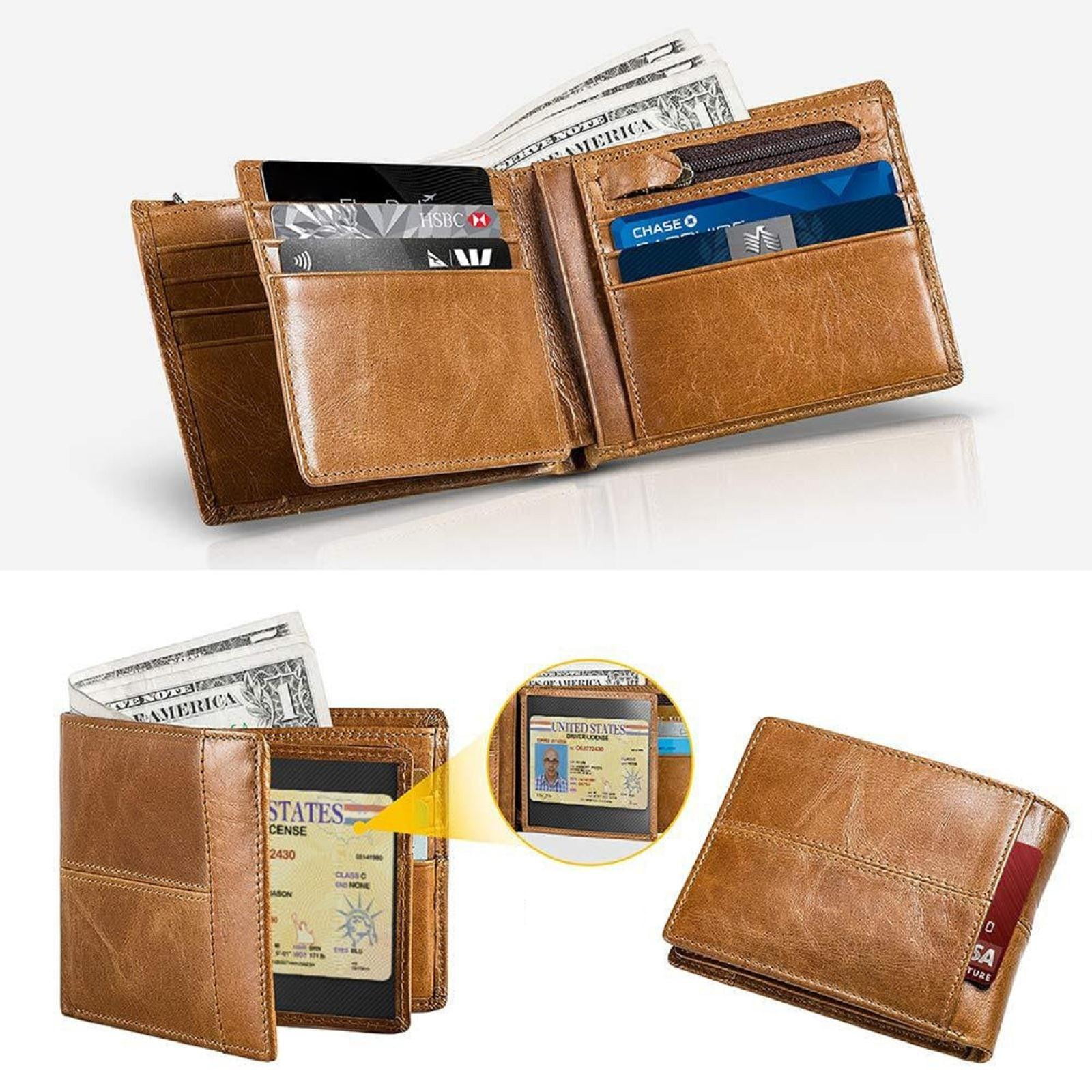 Men money bag, multi-functional ID bag, driver license, leather