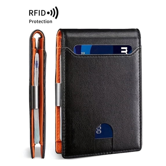 SYMMEXA Men's wallet RFID anti-theft carbon fiber dollar clip wallet card holder
