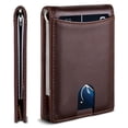 thumbnail image 1 of SYMMEXA Men's wallet credit card microfiber leather rfid anti-theft brush dollar clip wallet, 1 of 7