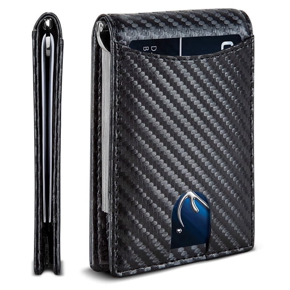 SYMMEXA Men's wallet RFID anti-theft carbon fiber wallet dollar clip