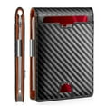 thumbnail image 1 of Men's wallet RFID anti-theft swipe multi-card portable ultra-thin carbon fiber card clip, 1 of 8