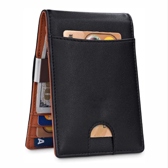 SYMMEXA Men's wallet genuine pickup bag RFID anti-theft brush money clip dollar clip