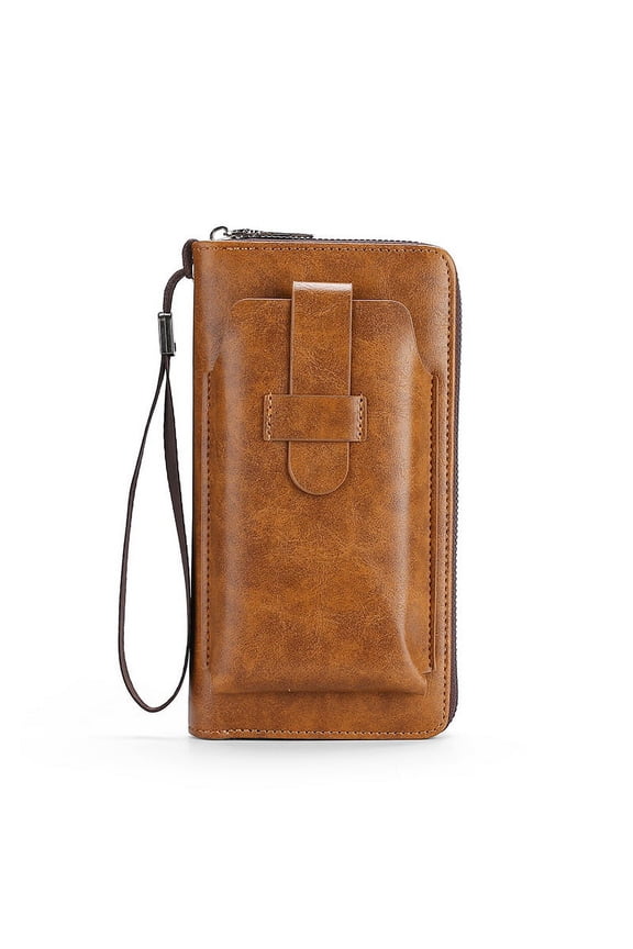 Men's wallet, new product, leather wallet, multi slot wallet, men's business zipper, multifunctional mobile phone bag
