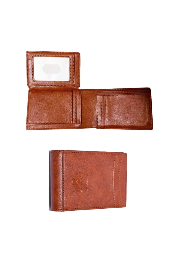 Men's wallet, ultra-thin leather wallet, loose change wallet, magnetic seal, simplified banknote holder, 10-card RFID shielding