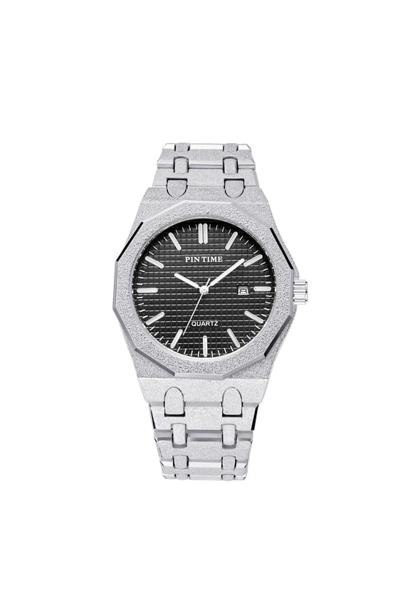 Men's watch with diamond finish, luminous, waterproof, steel band, quartz movement, stylish, light luxury, business, high aesthetic value, men's wristwatch, fashionable men's watch