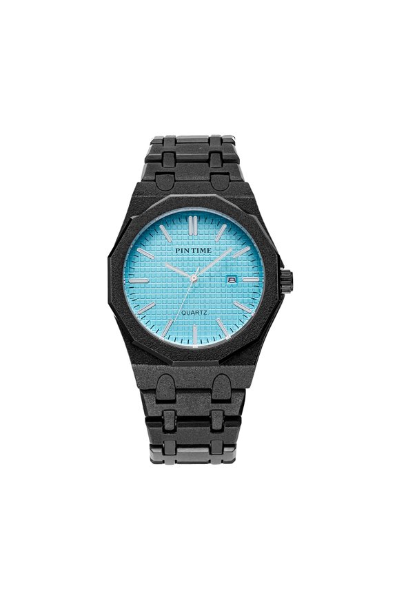 Men's watch with diamond finish, luminous, waterproof, steel band, quartz movement, stylish, light luxury, business, high aesthetic value, men's wristwatch, fashionable men's watch