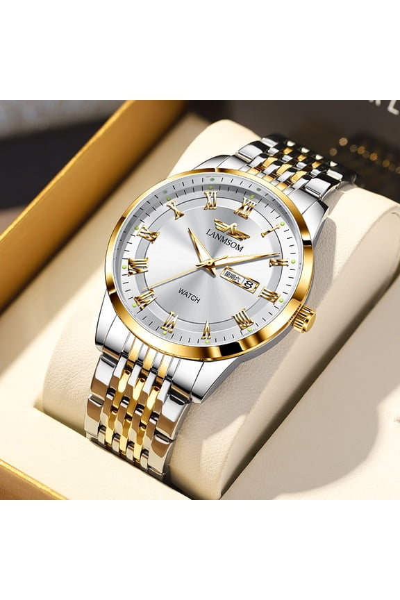 Men's watch, fully automatic quartz watch, non-mechanical watch, ultra-thin business simple waterproof casual calendar men's wristwatch