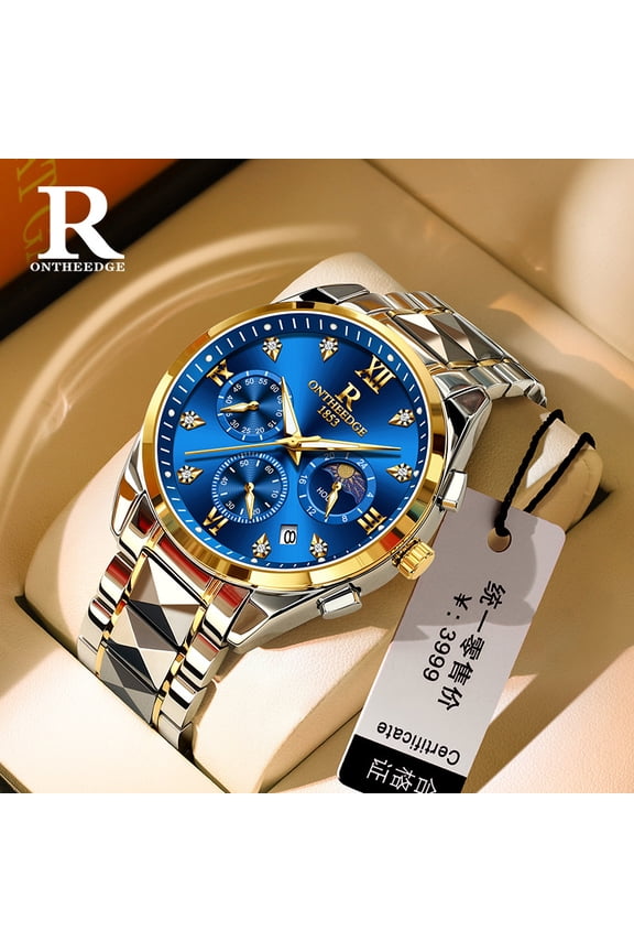 Men's watch, quartz watch, automatic watch, waterproof gold watch, gold quartz watch, stylish large dial men's wristwatch, men's watch