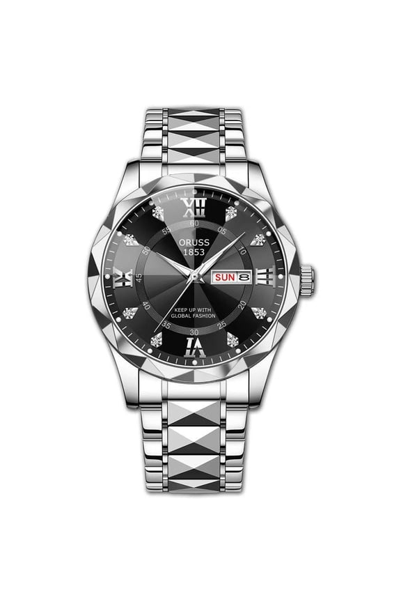 Men's watch, waterproof, luminous, dual calendar, men's quartz watch, trendy men's watch, fashionable wristwatch, men's watch