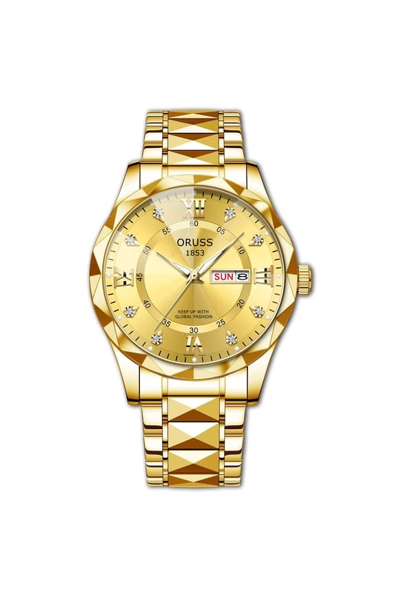 Men's watch, waterproof, luminous, dual calendar, men's quartz watch, trendy men's watch, fashionable wristwatch, men's watch