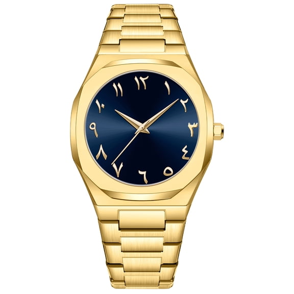 Men's watch, waterproof watch, men's watch, all-black Arabic numeral dial, high-end alloy quartz watch, men's wristwatch