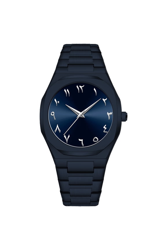 Men's watch, waterproof watch, men's watch, all-black Arabic numeral dial, high-end alloy quartz watch, men's wristwatch