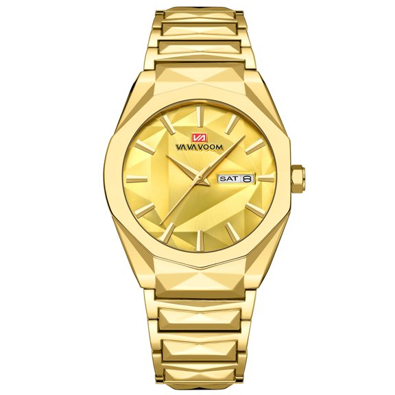 Men's watch with dual calendar, waterproof quartz watch, men's business fashion high-end color-changing wristwatch, trendy men's watch