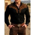 thumbnail image 1 of Men's western denim shirt, fashionable and casual, versatile single item, 1 of 5