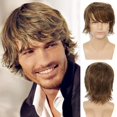 thumbnail image 1 of Men's wigs short hair, men's wig replacement wigs realistic men's wigs, synthetic wigs for men's Christmas daily wear, 1 of 7